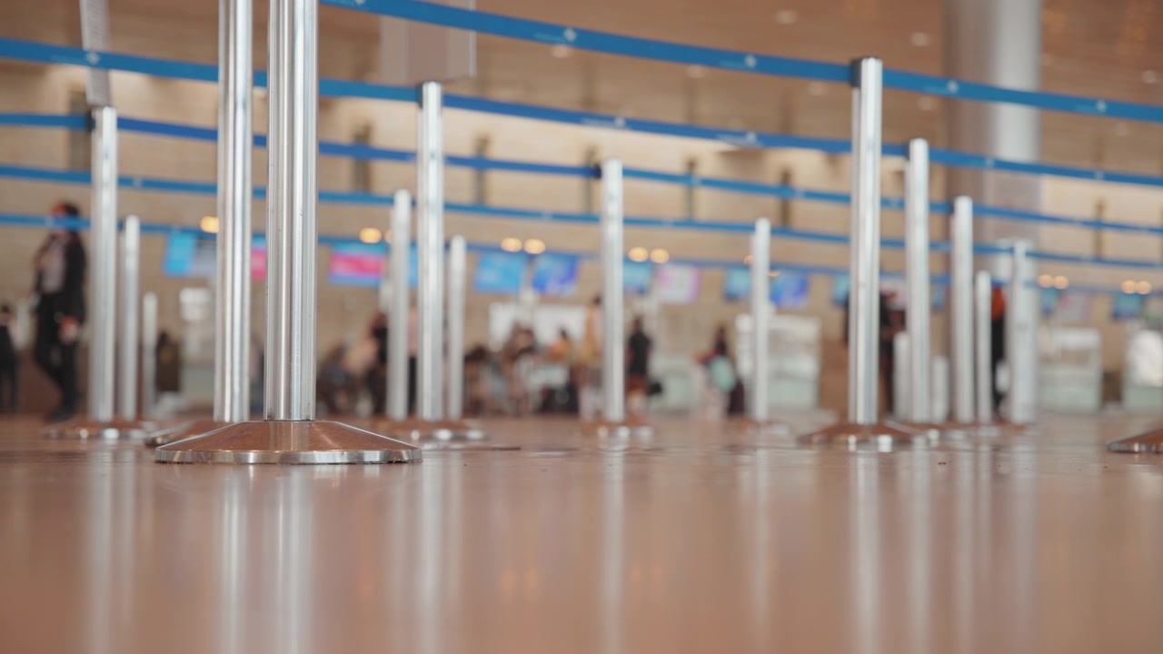 Departure check in counters of airport