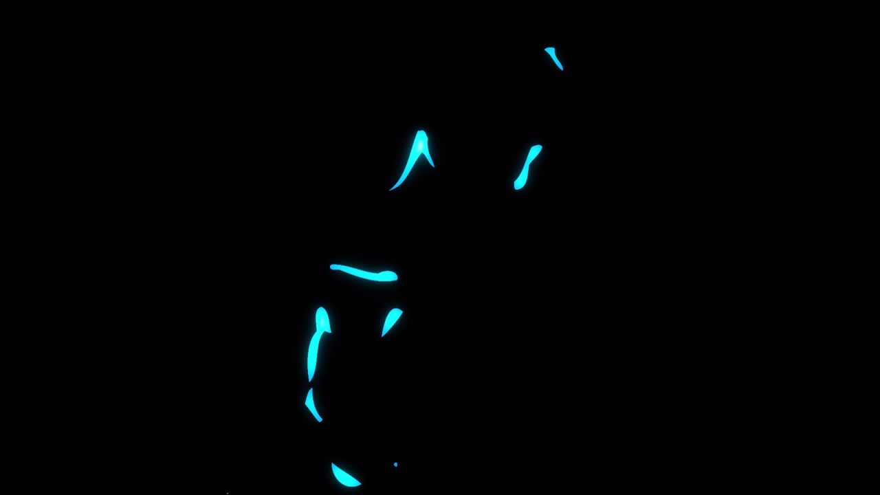 Stylized Blue Lightning Energy Bursts on Black Background