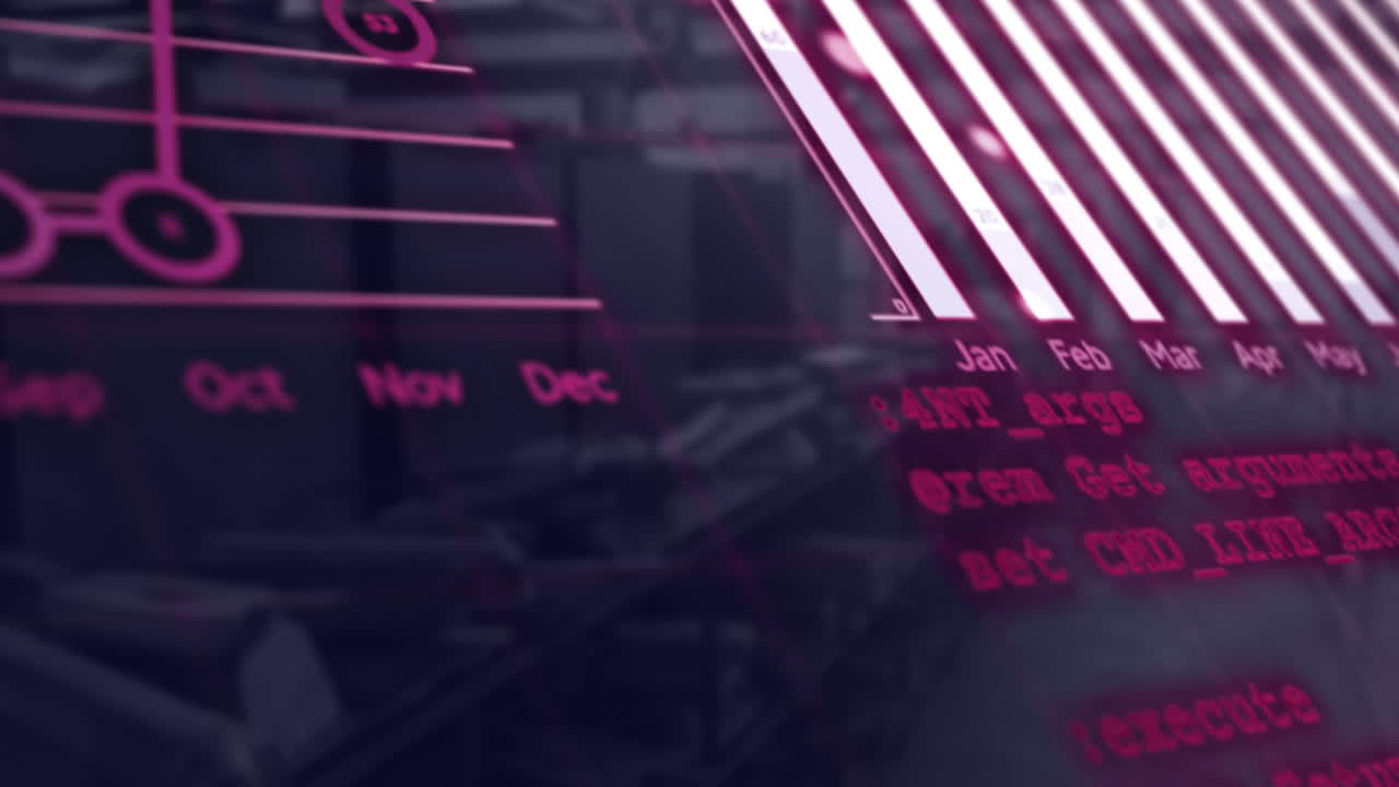 animación del procesamiento de datos financieros en la oficina