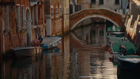 venice canal scenery with boats