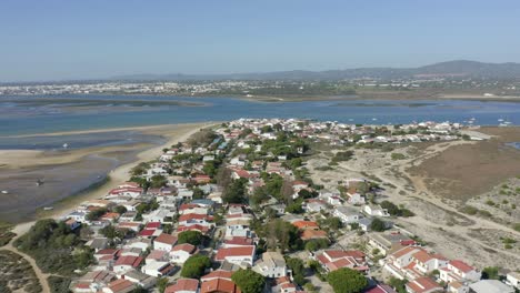 Lovely-tiny-village-on-Amora-Island,-Portugal,-surrounded-by-amazing-beautiful-landscape-and-beaches