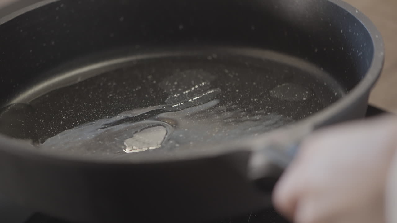 Empty Pan with Oil Ready for Cooking