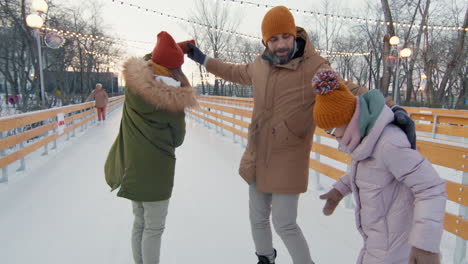 family ice skating fun