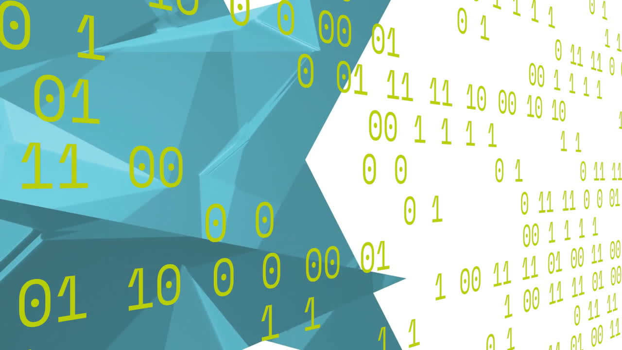 Animation of binary coding and digital data processing