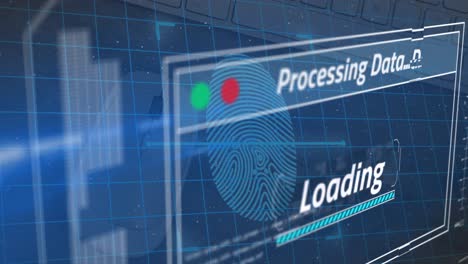 animation of fingerprint over data processing