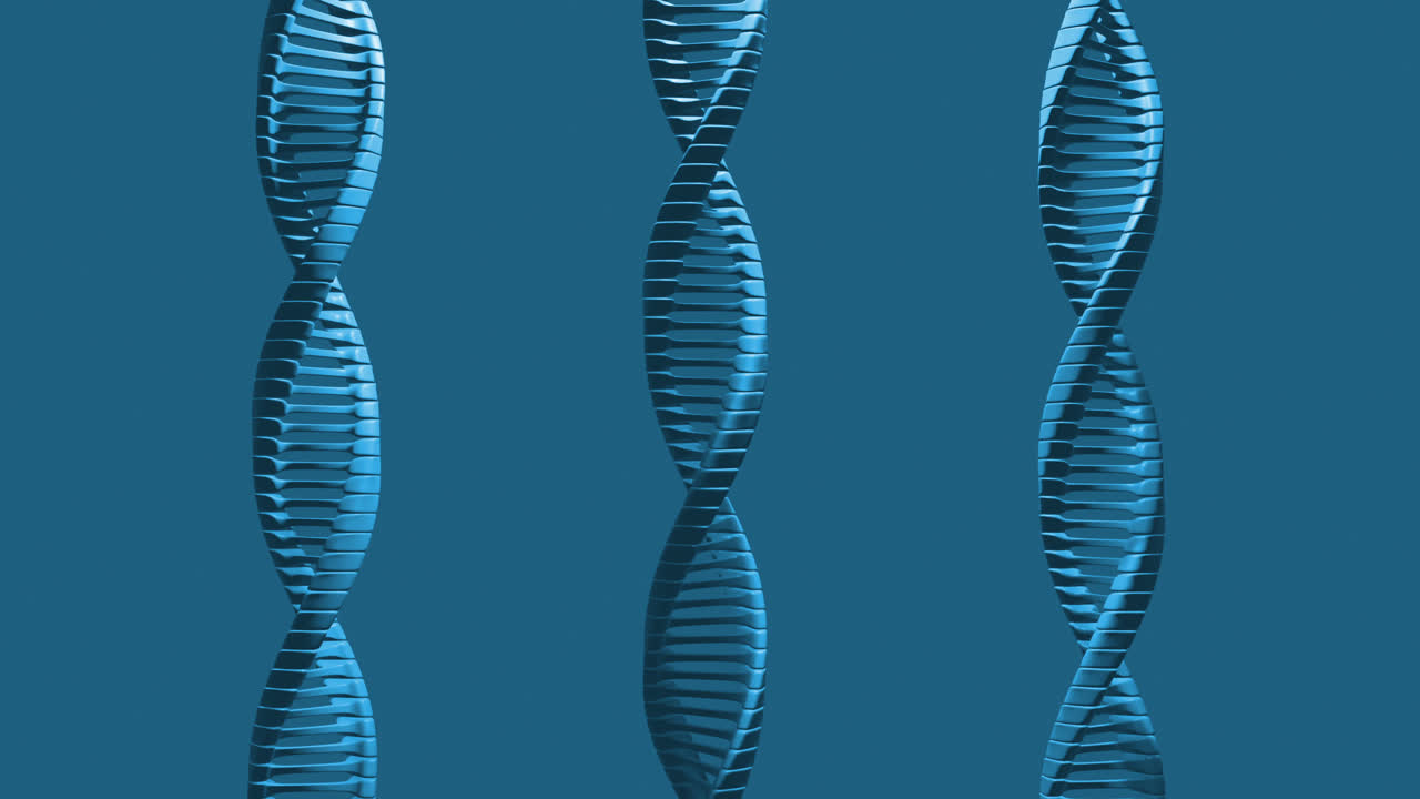 animación de macro de hilado de cadena de adn gris en 3d