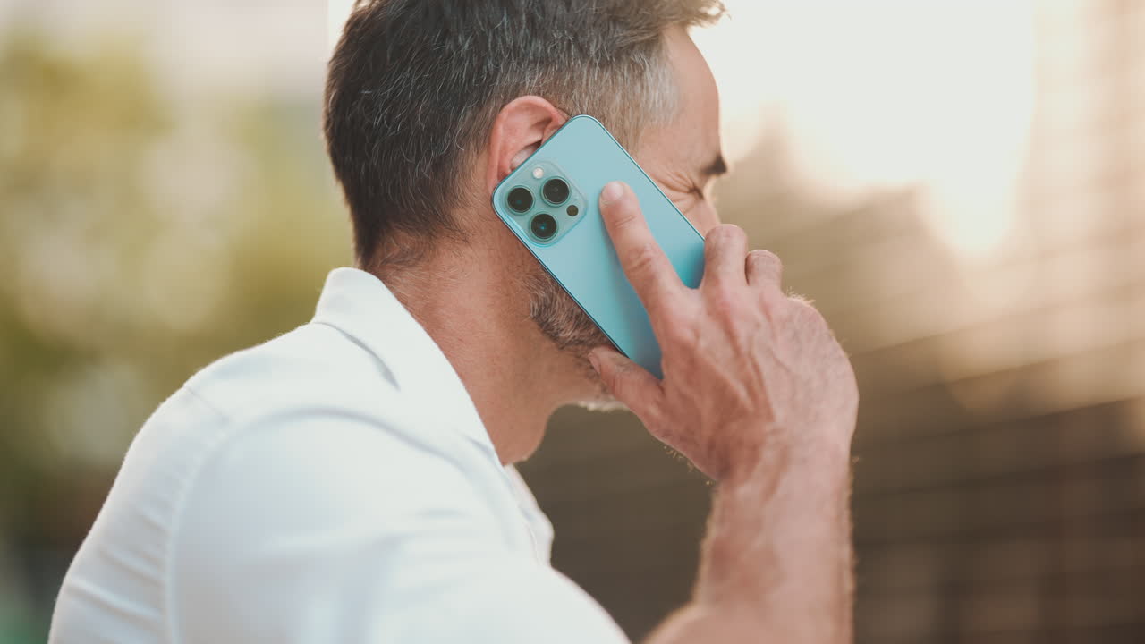 Man on an iPhone call