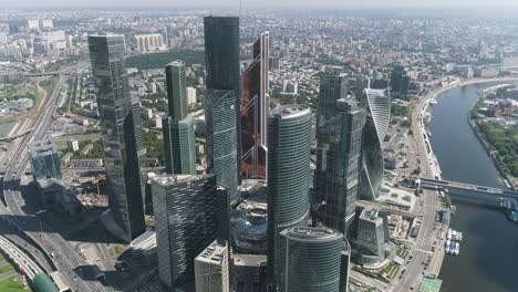 moscow city center aerial view