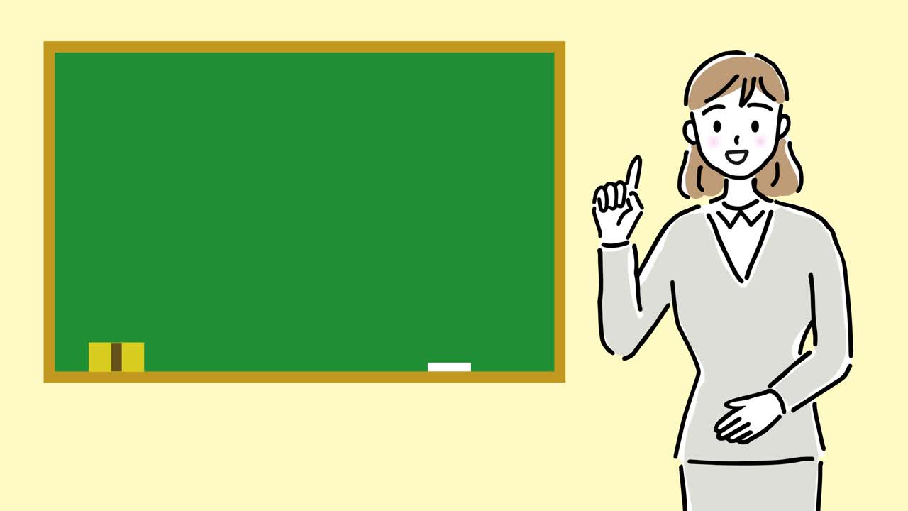 Blackboard and instructor woman explaining