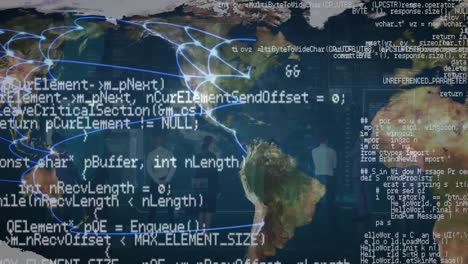 Animación-Del-Procesamiento-De-Datos-Sobre-Conexiones-Bajas-En-El-Mapa-Mundial