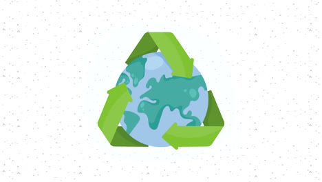 recycle arrows with world planet animation