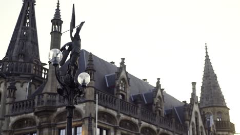 lantern on st. michael bridge in ghent