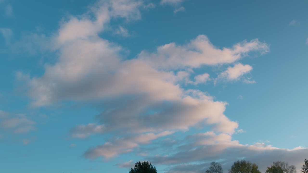 Timelapse of beautiful blue sky with clouds moving on a bright sunny day