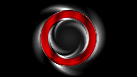 red glossy ring on black background video animation