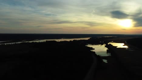 aerial view of lakes