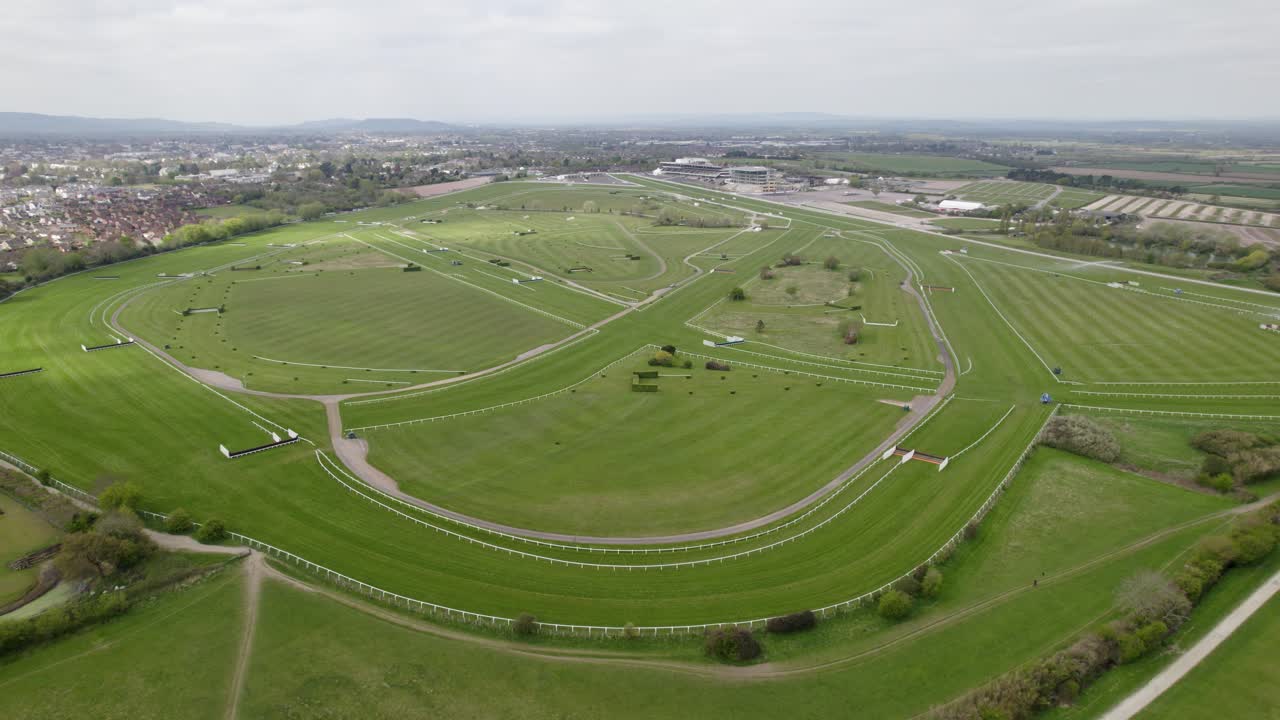 Aerial View of a Horse Racing Track