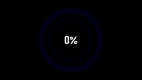 infographics circular graph with 0 to 100 percentage increasing purple