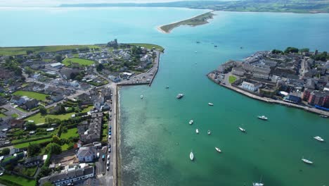 drone panorama dungarvan harbour and waterford bay epic locations ireland in summer