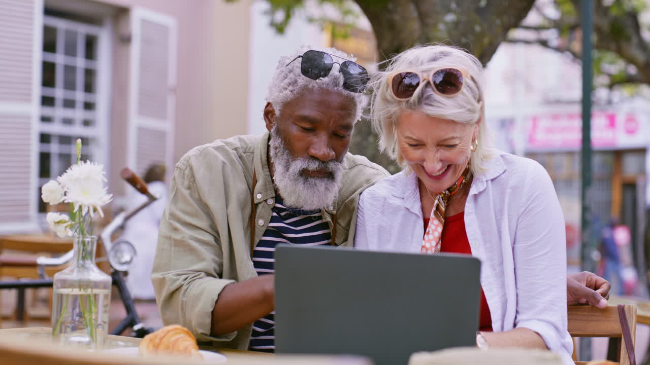 Senior Couple Enjoying a Cafe