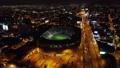 night time video of peru's national stadium