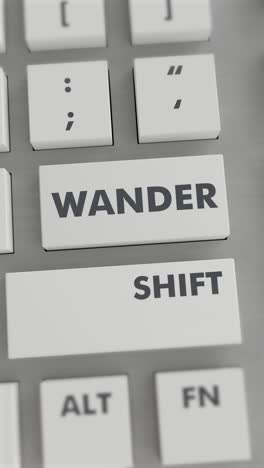 el botón de vagar presionando en el teclado vídeo vertical