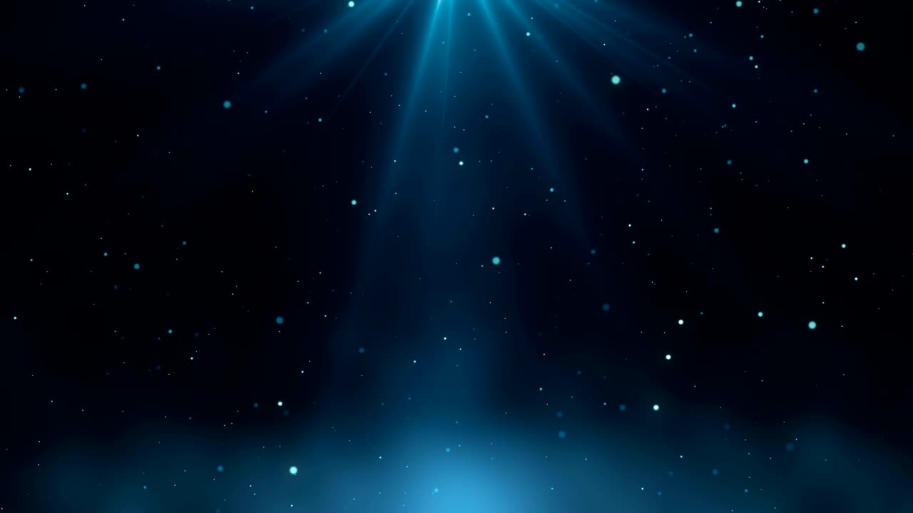 파란 먼지 입자 추상적인 빛 보케 모션 제목 영화적 배경 루프