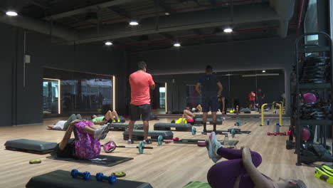 group fitness class in a gym
