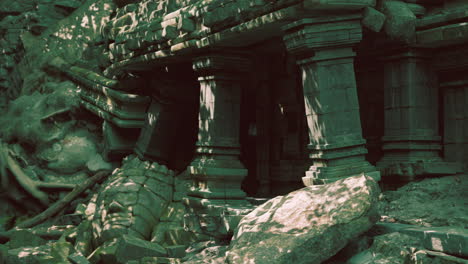 ancient cambodian temple ruins adorned by sunlight and surrounded by nature