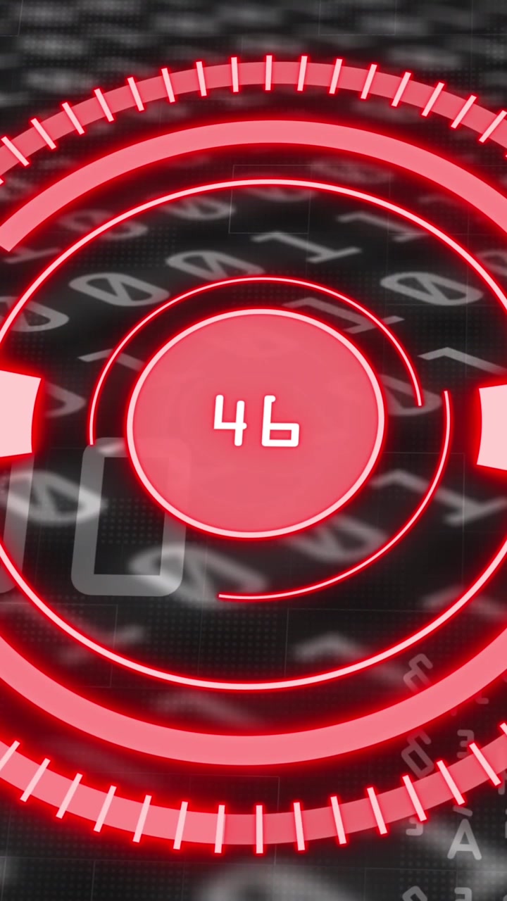 Animation of red circle with numbers over binary code