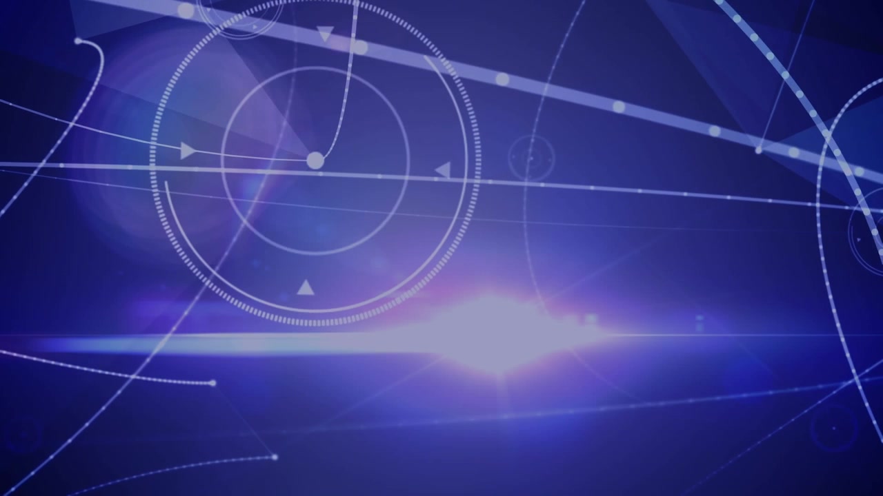 Animation of light trails over network of connections on black background