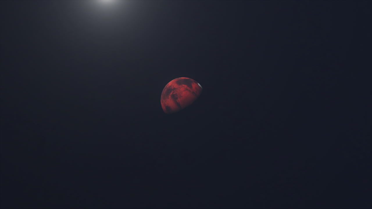 Planet Mars Rotating Around Distant Sun