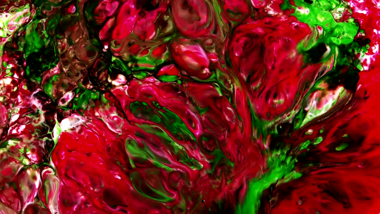 Abstract Colorful Food Paint Ink Explode Chaos Spread in Water
