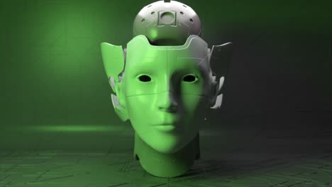 cabeza de inteligencia artificial dañada