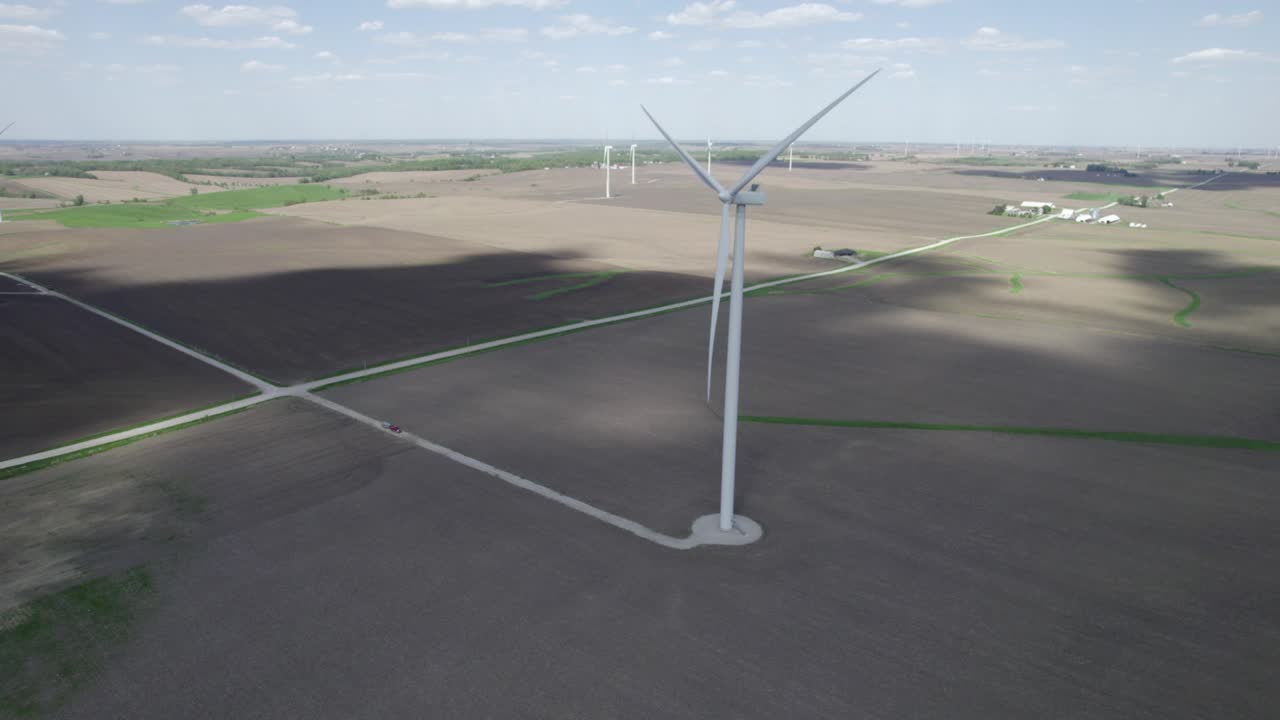 아이오와 필드에서 풍력 터빈