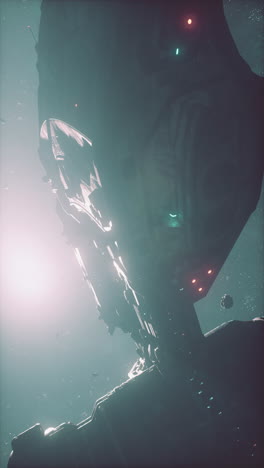 a futuristic spaceship in space