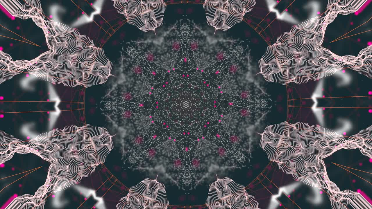 video en 4k de un túnel futurista multicolor en movimiento.