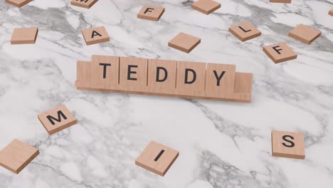 Teddy-Wort-Auf-Scrabble