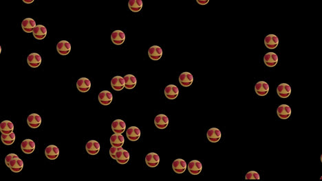 animación de corazones iconos de las redes sociales en fondo negro