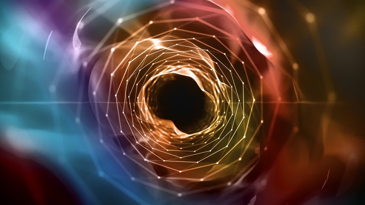 túnel abstracto con formas y bucle de plexo