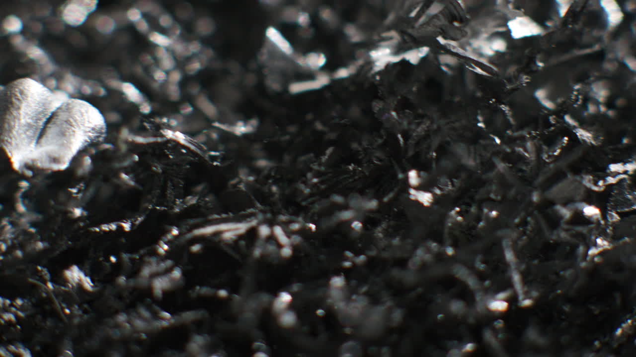 Metal fillings close-up shot