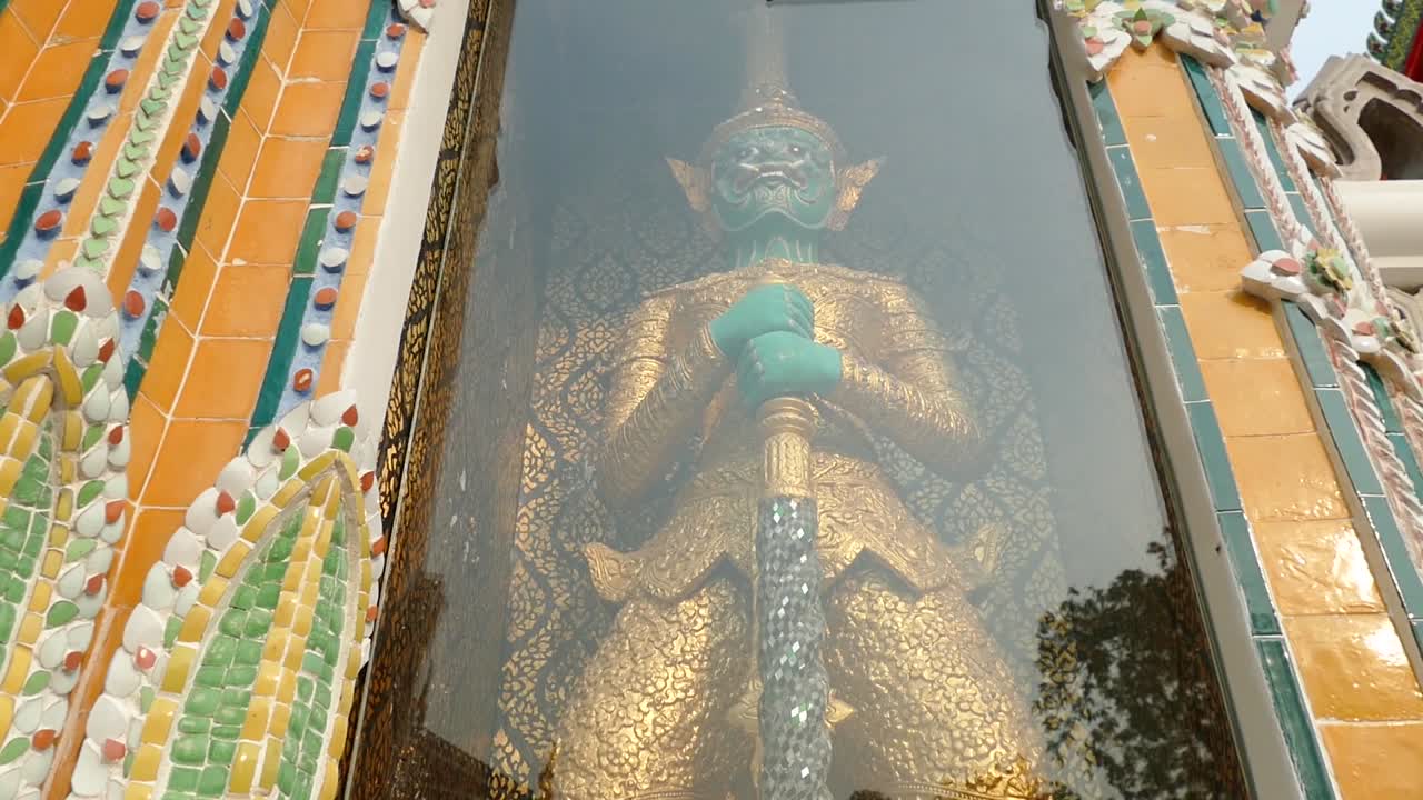 Wat Pho Giant Display in Showcase at Wat Pho Wall, Thailand