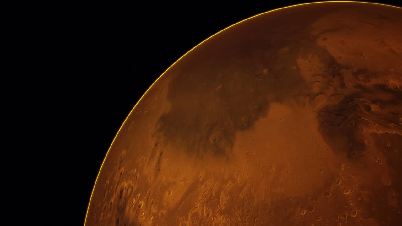 Vista mozzafiato della superficie di Marte che mostra il suo terreno rossastro