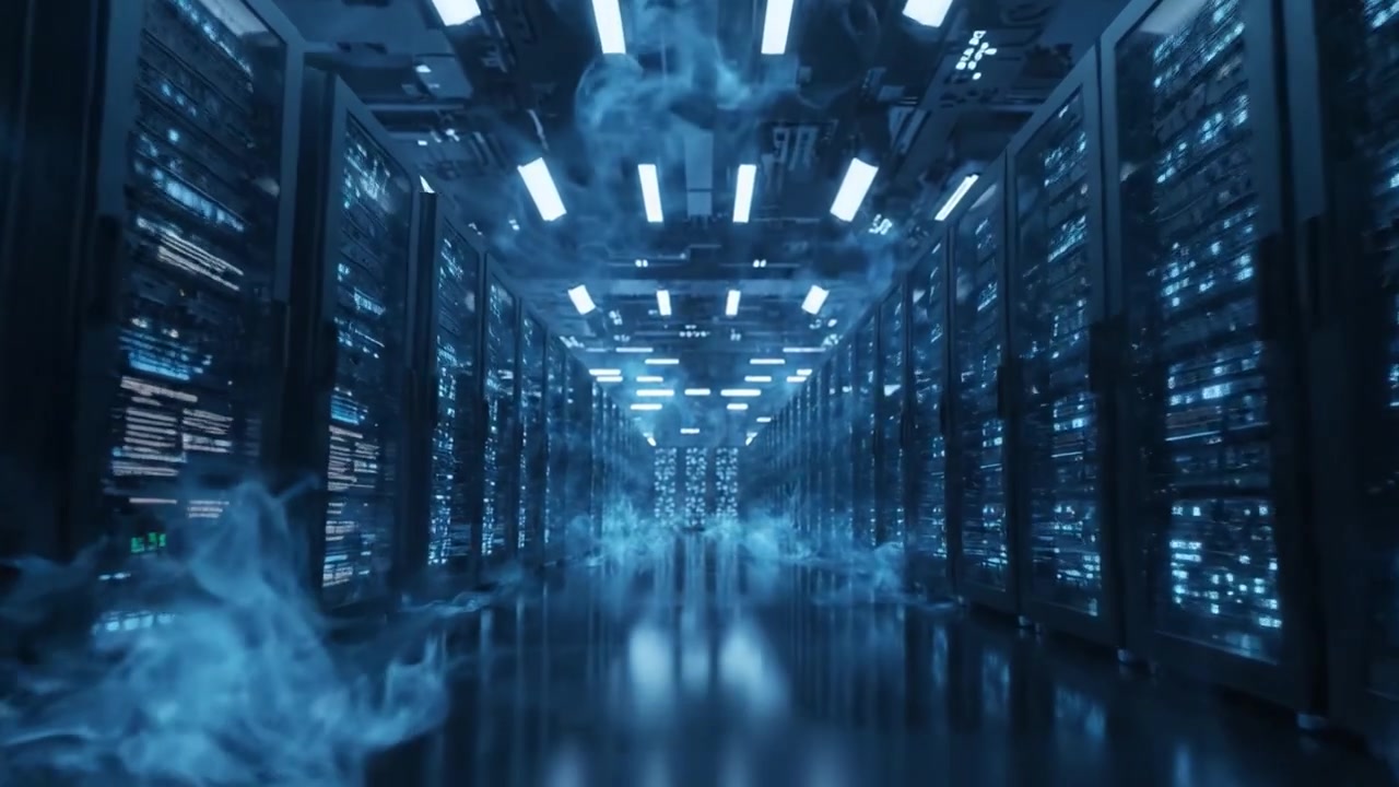 Exploring the Mystique of a Modern Data Center: A Journey Through the High-Tech Infrastructure of Data Storage and Connectivity in a Futuristic Environment