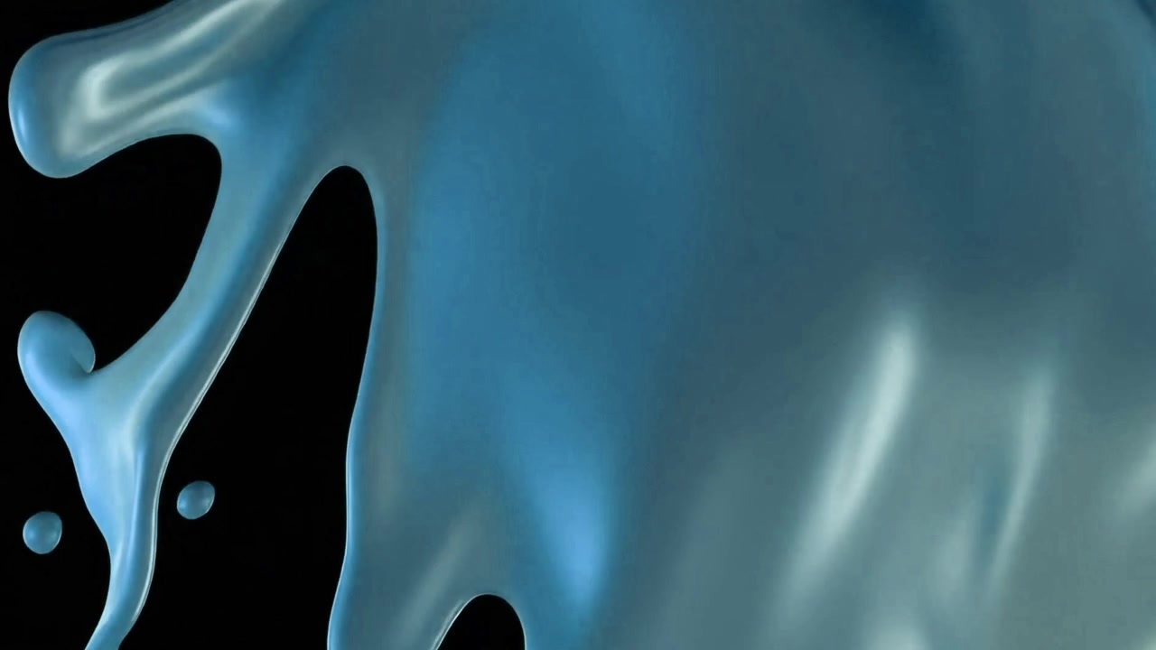 Liquido blu astratto che scorre e gocciola su sfondo nero