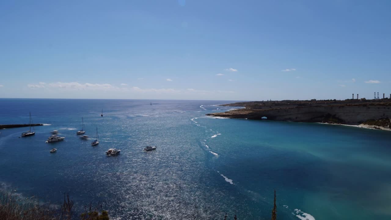 video de lapso de tiempo del este de malta, área de marsaxlokk, bahía de il-hofra l-kbira