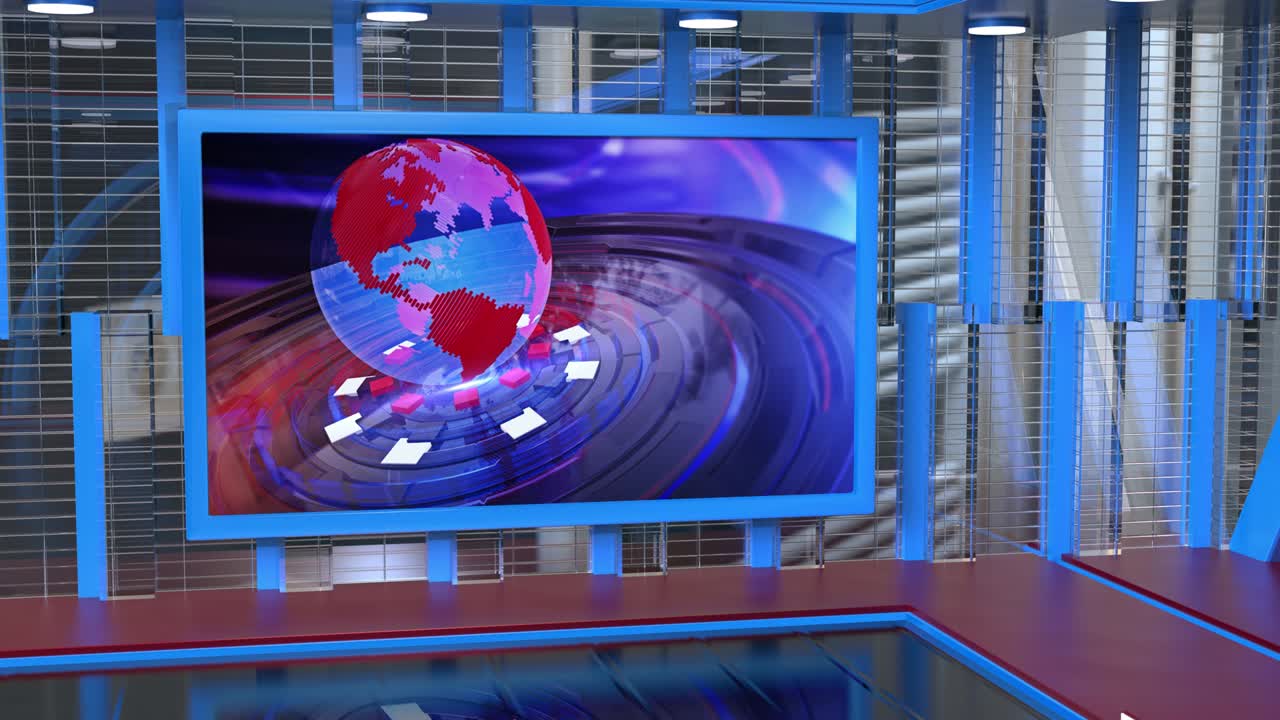 3d 가상 뉴스 스튜디오 배경 루프