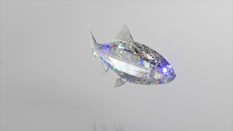 geometric iridescent fish 3d model