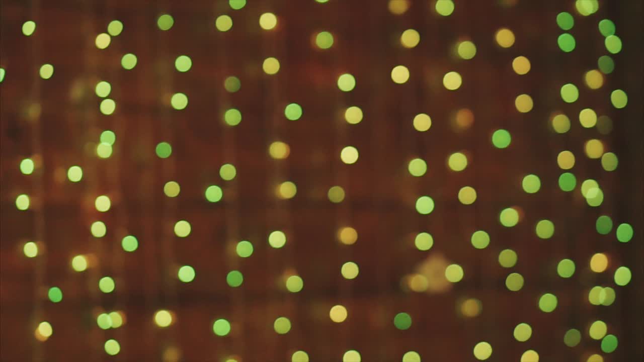 Christmas Lights on Wooden Wall