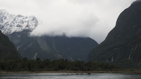 a stunning view of the epic fjord vista of milford sound, new zealand
