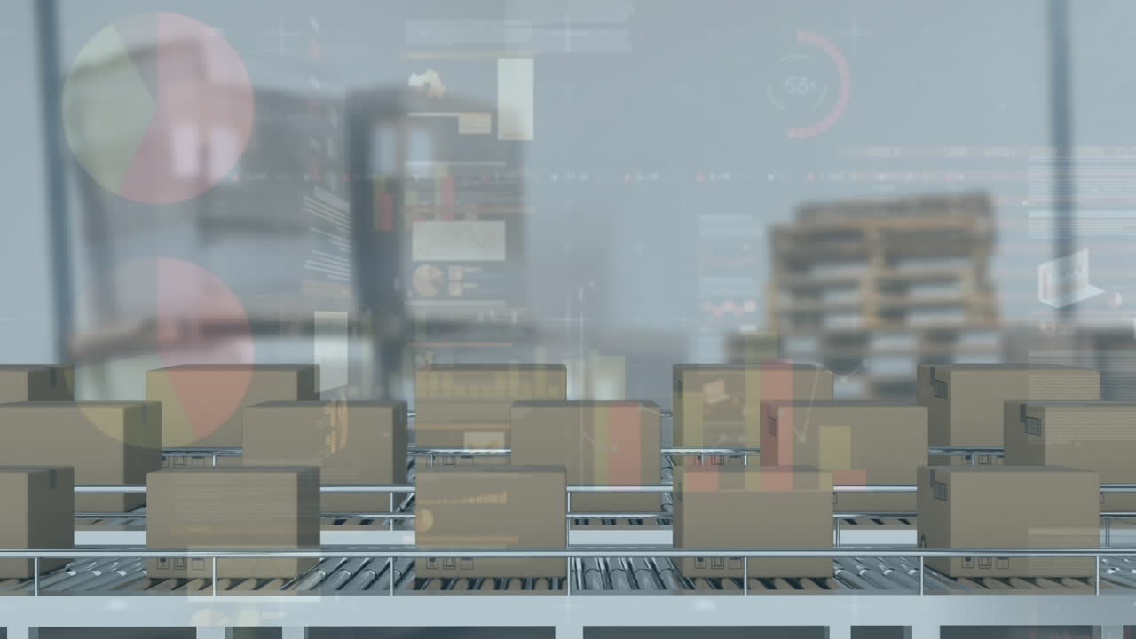 창고에 대한 컨베이어 벨트에 있는 여러 배달 상자에 대한 통계 데이터 처리